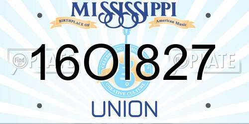 16OI827 Mississippi License Plate