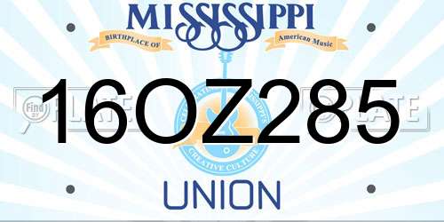 16OZ285 Mississippi License Plate