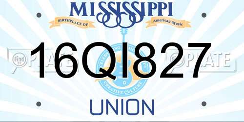 16QI827 Mississippi License Plate