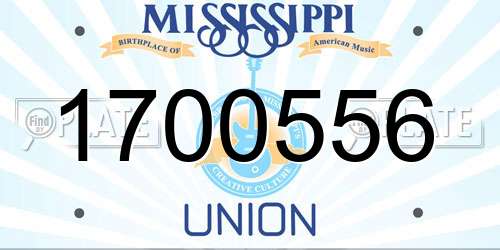 1700556 Mississippi License Plate