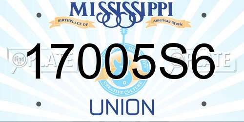 17005S6 Mississippi License Plate