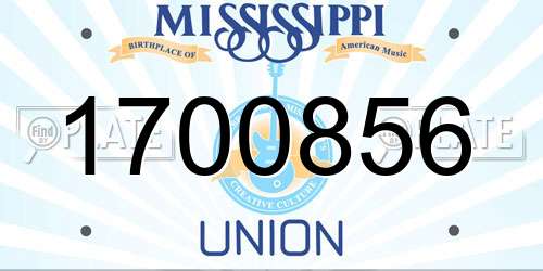 1700856 Mississippi License Plate