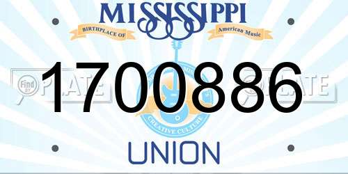 1700886 Mississippi License Plate