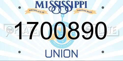 1700890 Mississippi License Plate