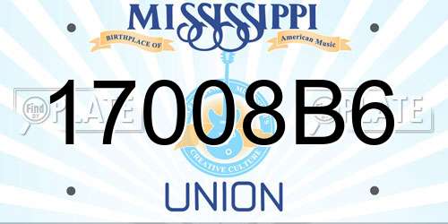 17008B6 Mississippi License Plate