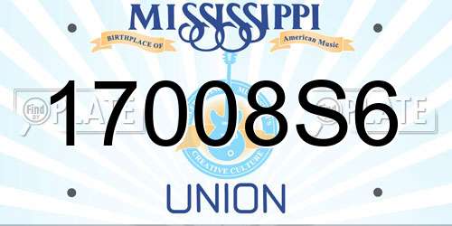 17008S6 Mississippi License Plate
