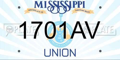 1701AV Mississippi License Plate