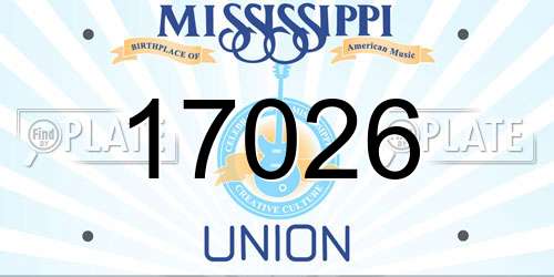 17026 Mississippi License Plate