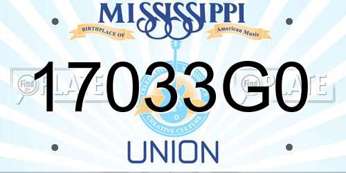 17033G0 Mississippi License Plate