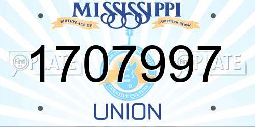 1707997 Mississippi License Plate