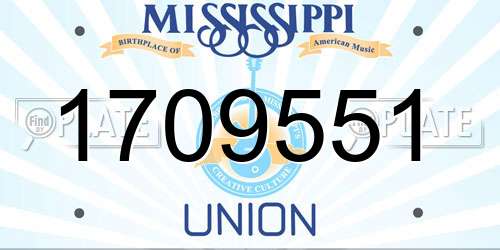 1709551 Mississippi License Plate