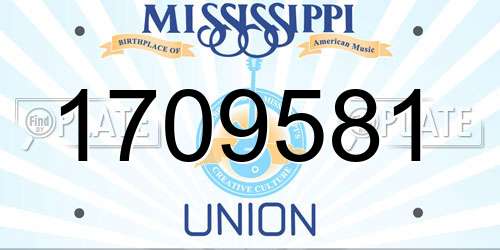 1709581 Mississippi License Plate
