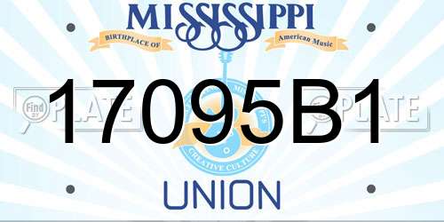 17095B1 Mississippi License Plate
