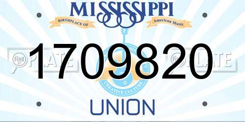 1709820 Mississippi License Plate