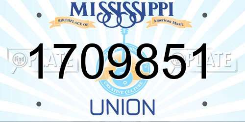 1709851 Mississippi License Plate