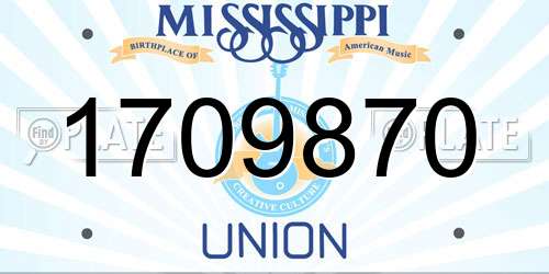 1709870 Mississippi License Plate