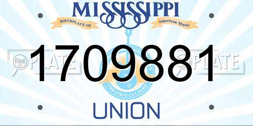 1709881 Mississippi License Plate