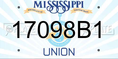 17098B1 Mississippi License Plate