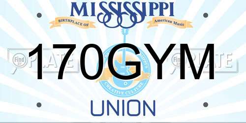 170GYM Mississippi License Plate