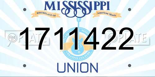 1711422 Mississippi License Plate