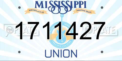 1711427 Mississippi License Plate