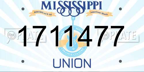 1711477 Mississippi License Plate