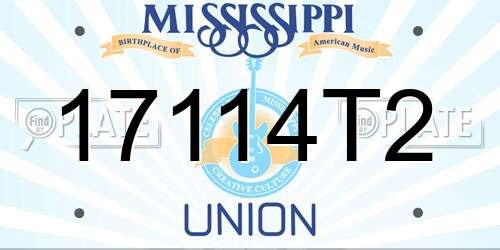 17114T2 Mississippi License Plate