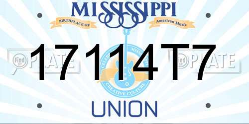 17114T7 Mississippi License Plate