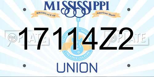 17114Z2 Mississippi License Plate