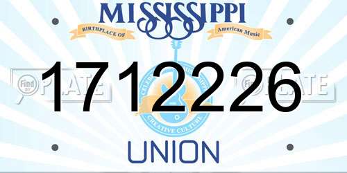 1712226 Mississippi License Plate