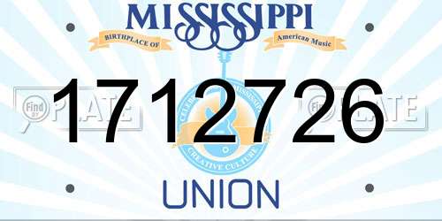 1712726 Mississippi License Plate