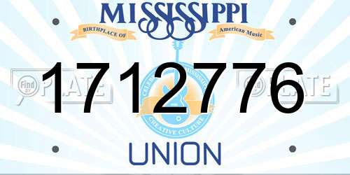 1712776 Mississippi License Plate