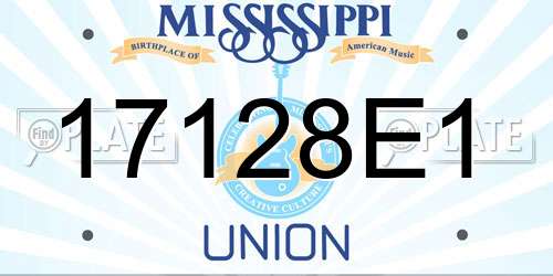 17128E1 Mississippi License Plate