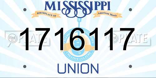 1716117 Mississippi License Plate