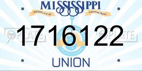 1716122 Mississippi License Plate