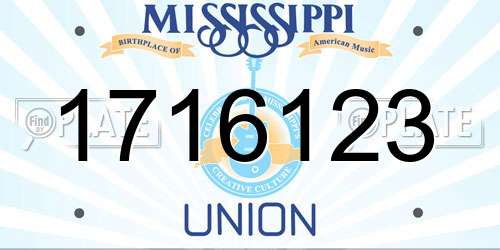 1716123 Mississippi License Plate