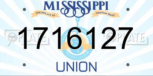 1716127 Mississippi License Plate