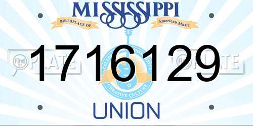 1716129 Mississippi License Plate