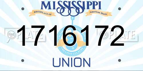 1716172 Mississippi License Plate