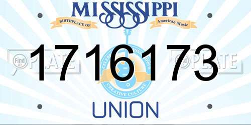 1716173 Mississippi License Plate
