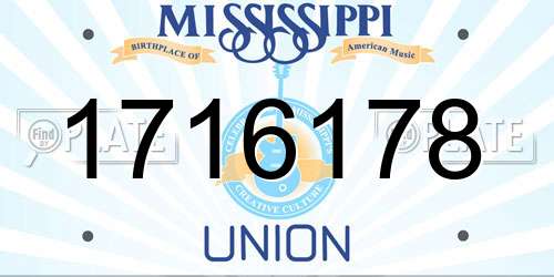 1716178 Mississippi License Plate