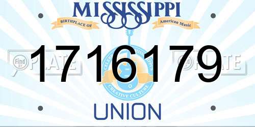 1716179 Mississippi License Plate