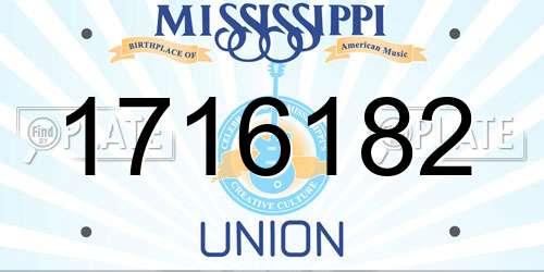 1716182 Mississippi License Plate