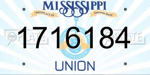 1716184 Mississippi License Plate