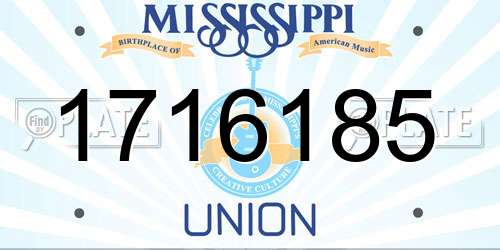 1716185 Mississippi License Plate