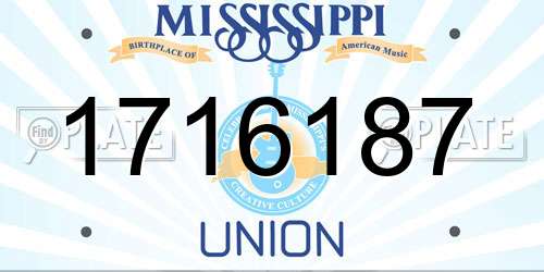 1716187 Mississippi License Plate