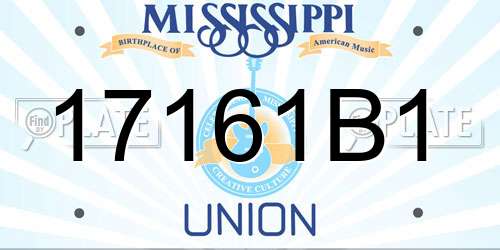 17161B1 Mississippi License Plate