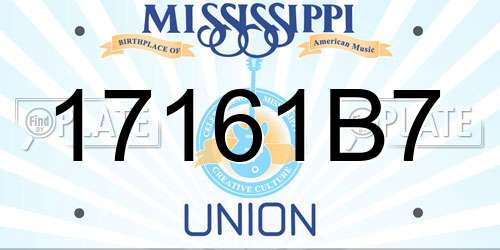 17161B7 Mississippi License Plate