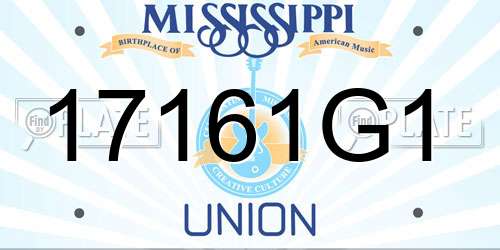 17161G1 Mississippi License Plate