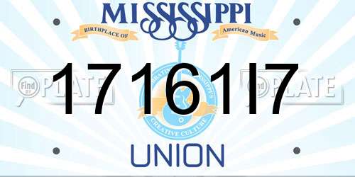 17161I7 Mississippi License Plate
